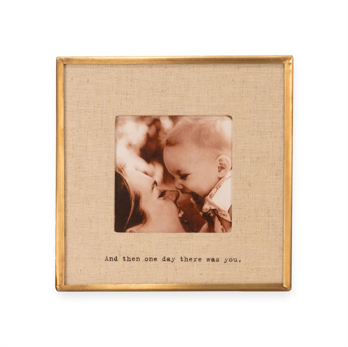 And Then One Day Brass Linen Frame