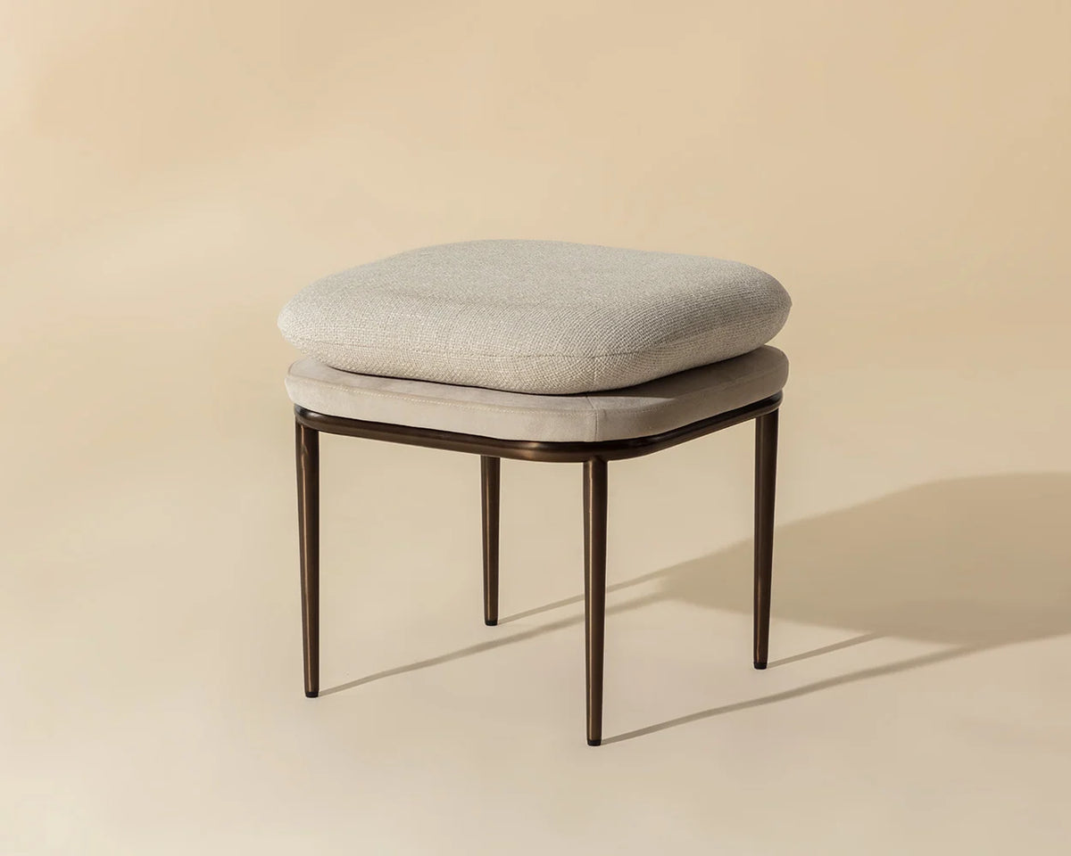 Koffi Stool - Dark Bronze - Chacha Cream / Meg Taupe