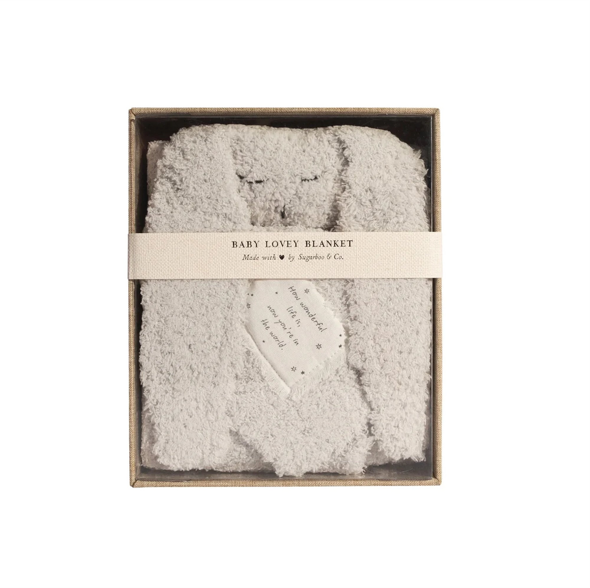 "How wonderful life is" Bunny Baby Lovey Blanket How Wonderful Life Is / Oatmeal