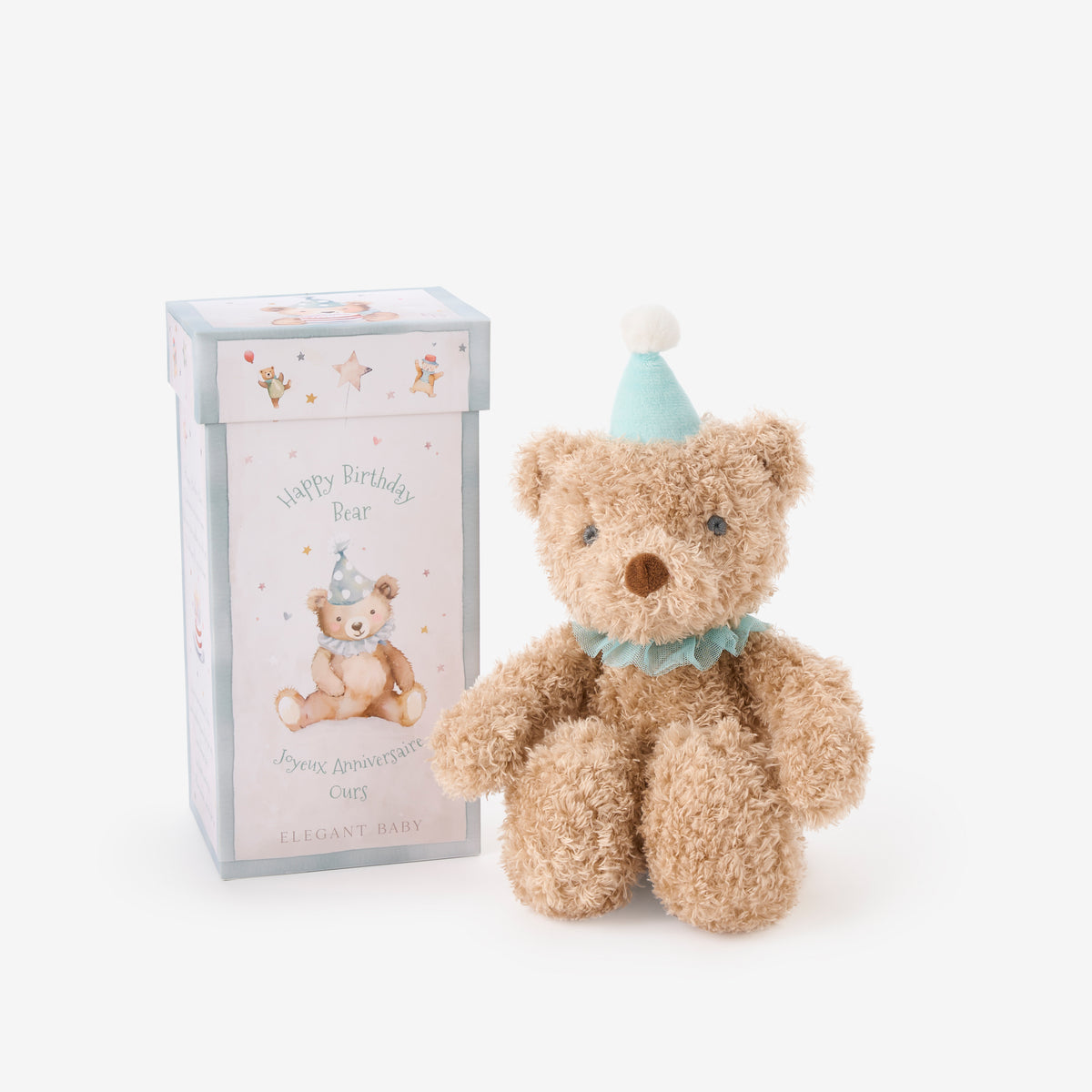 O/S Aqua Birthday Bear in gift box