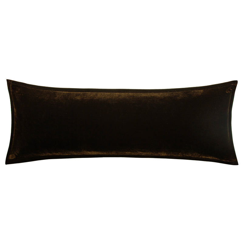 Stella Faux Silk Velvet Long Lumbar Pillow, 14" x 42", Espresso, 1PC Espresso, Pillow