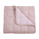Stella Faux Silk Velvet Double Box Stitch Throw, 50" x 60", Lilac, 1PC