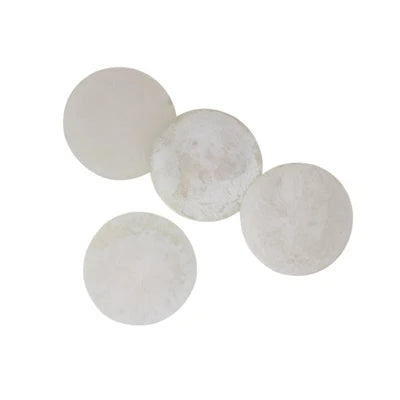 Set of 4 White Round Resin Coasters Dia 4"
