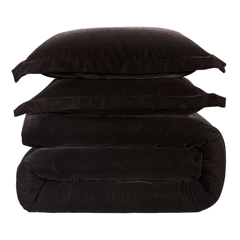 Estelle Velvet Comforter Set, King/Cal King, Cocoa, 3PC Cocoa, Comforter Set, King/Cal King