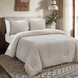 Estelle Velvet Comforter Set, Full/Queen, Taupe, 3PC
