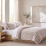 Cottontail Faux Fur Comforter Set, King/Cal King, Cream, 3PC