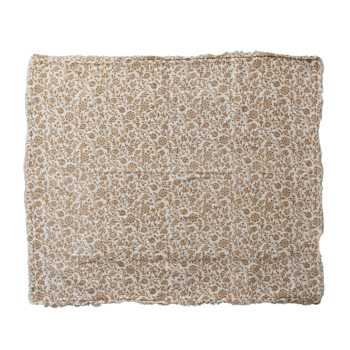 60"Lx 50"W Cotton Printed Throw with Kantha Stitch