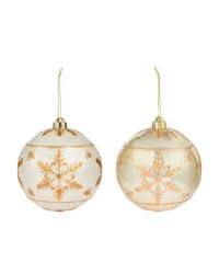 Mercury Glass Ball Ornament with Flocked Pattern,2 Styles