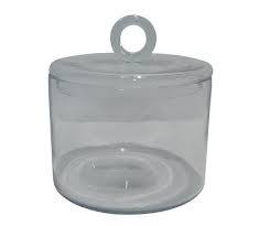 Cylindrical Jar Glass Clear H 8.3" & Dia 7.9" -ST - Clear