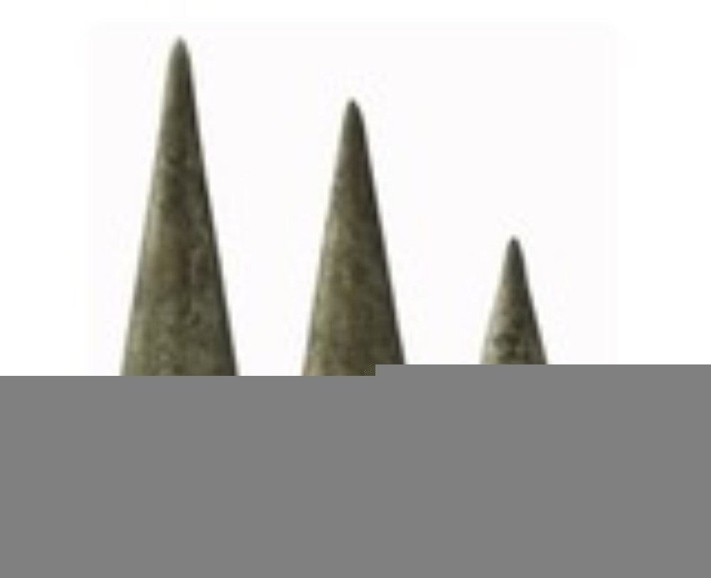 Set of 3 Textured Green Distressed LED Glass Cone Christmas Trees w