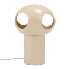 Stoneware Table Lamp w/ Cut-Outs & Inline Switch, Matte