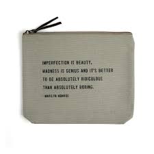 Imperfection (Marilyn Canvas Zip Is Beauty Monroe) Bag- Sage