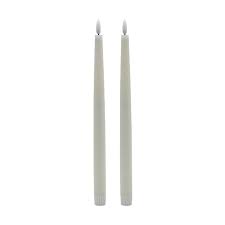 2 pc Tall White Flameless Taper Candle - White