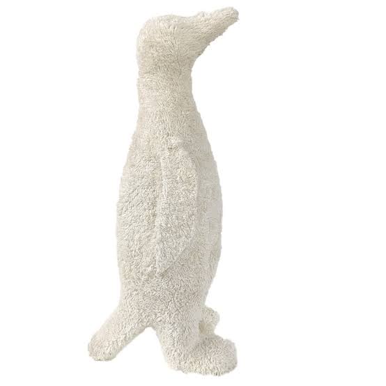 Lg Knitted Boucle White Penguin Dia 10.2"