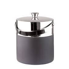 Andor Silver and Black Ice Cube Bucket - Silver