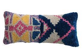 Fabric Tufted Indoor/Outdoor Lumbar Pillow with Pattern