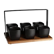 Lasio Ceramic Tapas Set Black