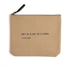 Be A Legend (Stevie Nicks) Canvas Zip Bag- Flax