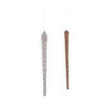 10"HMetal Rhinestone Icicle Ornament