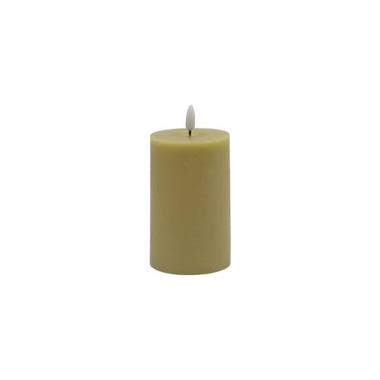Small Champagne Flameless Pillar Candle - Champagne