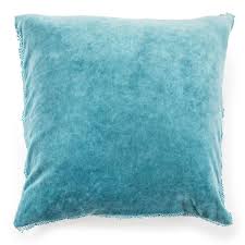 Indigo Velvet Pillow With 22"x22 Poms