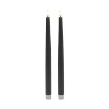 2 pc Tall Gray Flameless Taper Candle - Gray