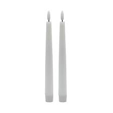 2 pc Pointed White Flameless Taper Candle - White