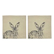 2 Linen Napkins - New Hare