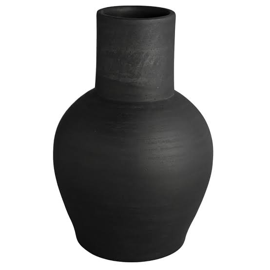 Black Terracotta Gourd Vase - Black