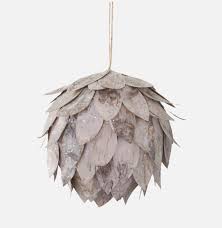 5.25 Inch Glittered Faux Birch Wood Artichoke Ornament