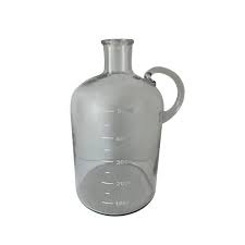 Glass Decorative Bottle/Vase H 12" & Dia 7"- CLEAR