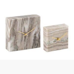 Morchino Marble Square Table Clock Large - Natural