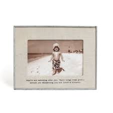 "Angels Are Watching" Zinc Linen Frame 6"x4" Horizontal