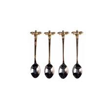 4 Gold Bee Spoons
