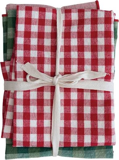 28"Lx 18"WWoven Cotton Tea Towels, Multi Color, Set of 3