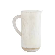 White Resin Pitcher Length 7.87; Height 10"