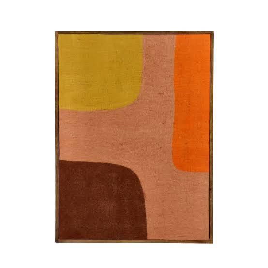 Wooly Mixed of Colors Canvas w/Mango Wood Frame - Multi