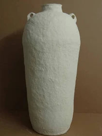 Paper Mache Vase Dia 39.50" Off-White