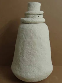 Paper Mache Vase Dia 26.50" Off-White