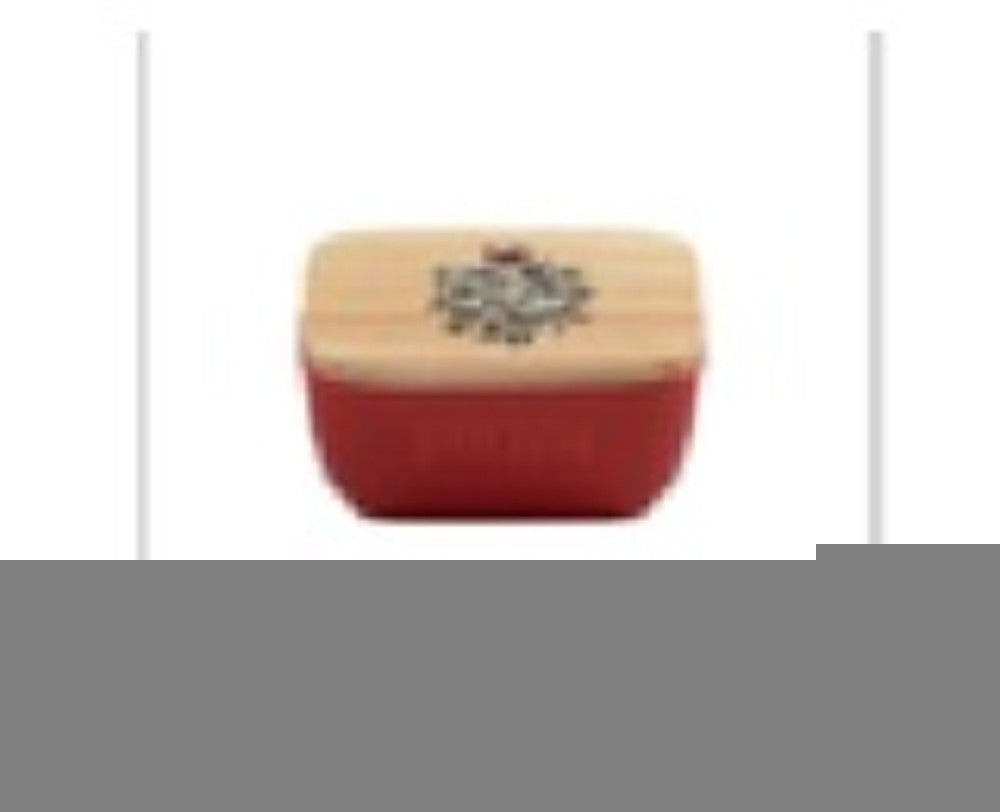 Red Butter Dish - Mistletoe