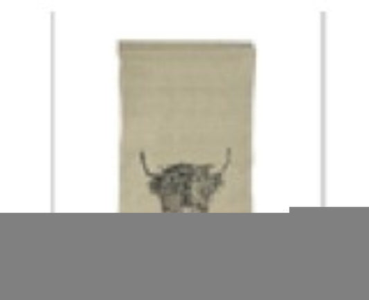Linen Table Runner- Long - Highland Cow