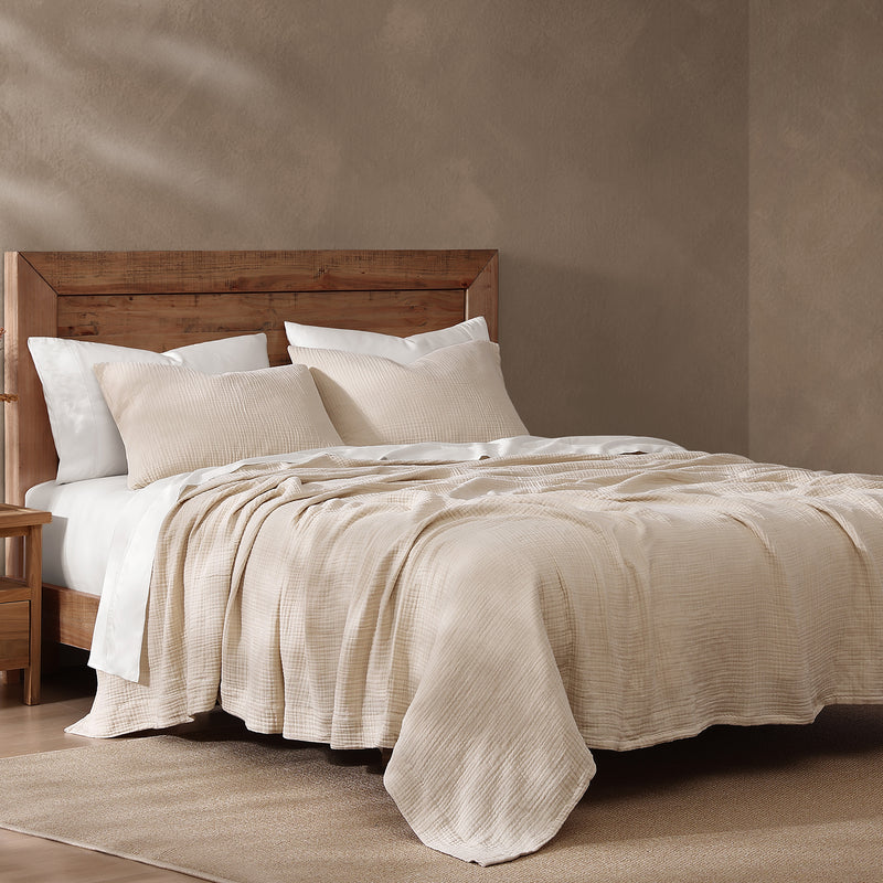 Cotton Voile Blanket Set, King/Cal King, Sable, 3PC Sable, Blanket Set, King/Cal King