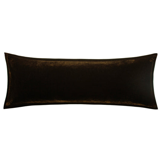 Stella Faux Silk Velvet Long Lumbar Pillow, 14" x 42", Espresso, 1PC Espresso, Pillow