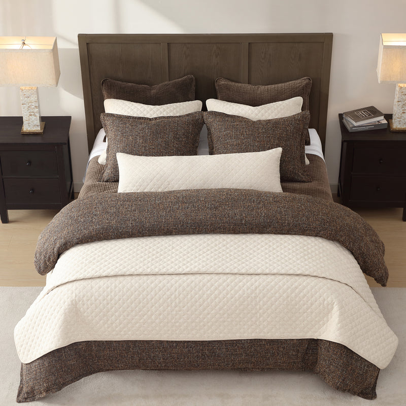 Farah Linen Blend Coverlet Set, King/Cal King, Oatmeal, 3PC Oatmeal, Coverlet Set, King/Cal King