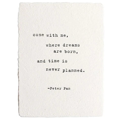 Handmade Paper Print Peter Pan 12”x16
