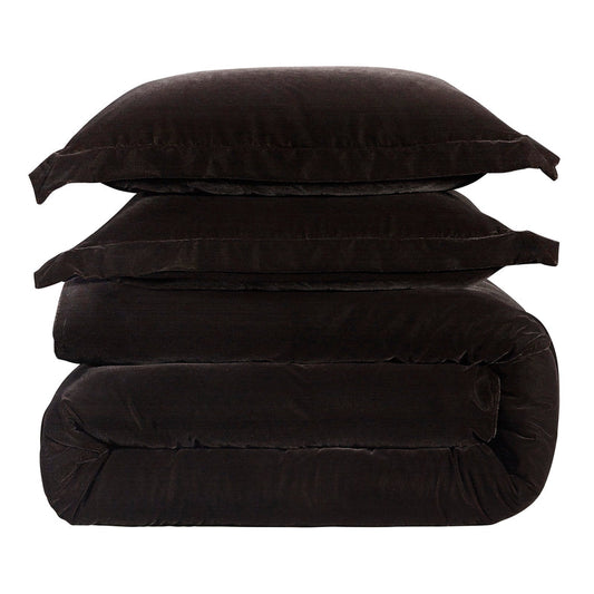 Estelle Velvet Comforter Set, Full/Queen, Cocoa, 3PC Cocoa, Comforter Set, Full/Queen