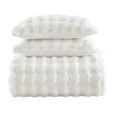 Cottontail Faux Fur Comforter Set, Full/Queen, White, 3PC