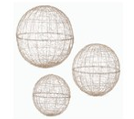 Set of 3 Electric LED Silver Wire Balls