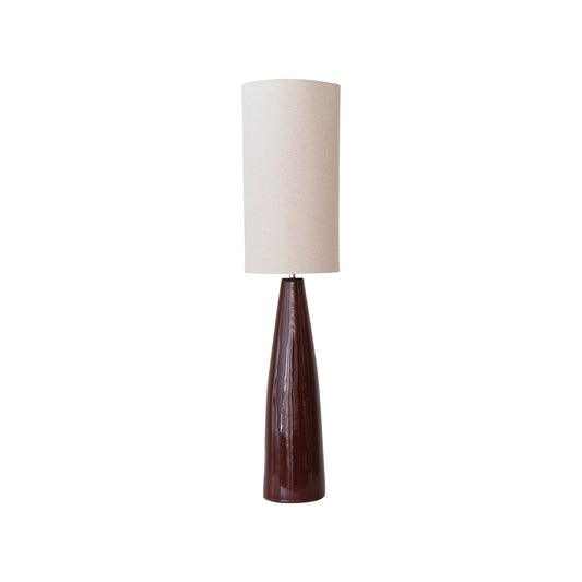 Ceramic Floor Lamp w/ Linen Shade(Each One Will Vary) Available Within 3-5 Weeks