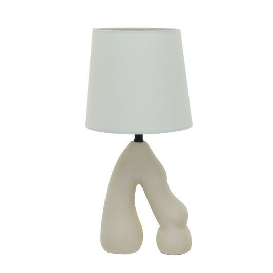 Coarse Ceramic Table Lamp w/ Linen Shade
